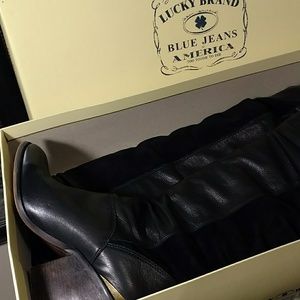 Lucky Brand suede and leather knee boots
